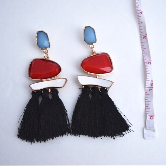 Tassel Statement Earrings - All Pink - Picture 2 of 3